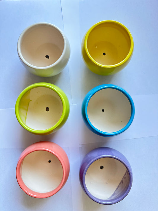 6-Piece Ceramic Flower Pot Set(only pots, excluding the plant)-SEAH