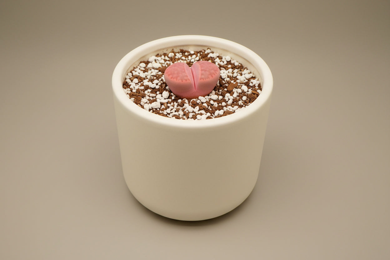 Rubra Living Stones (Lithops optica ‘Rubra’) live succulent plant