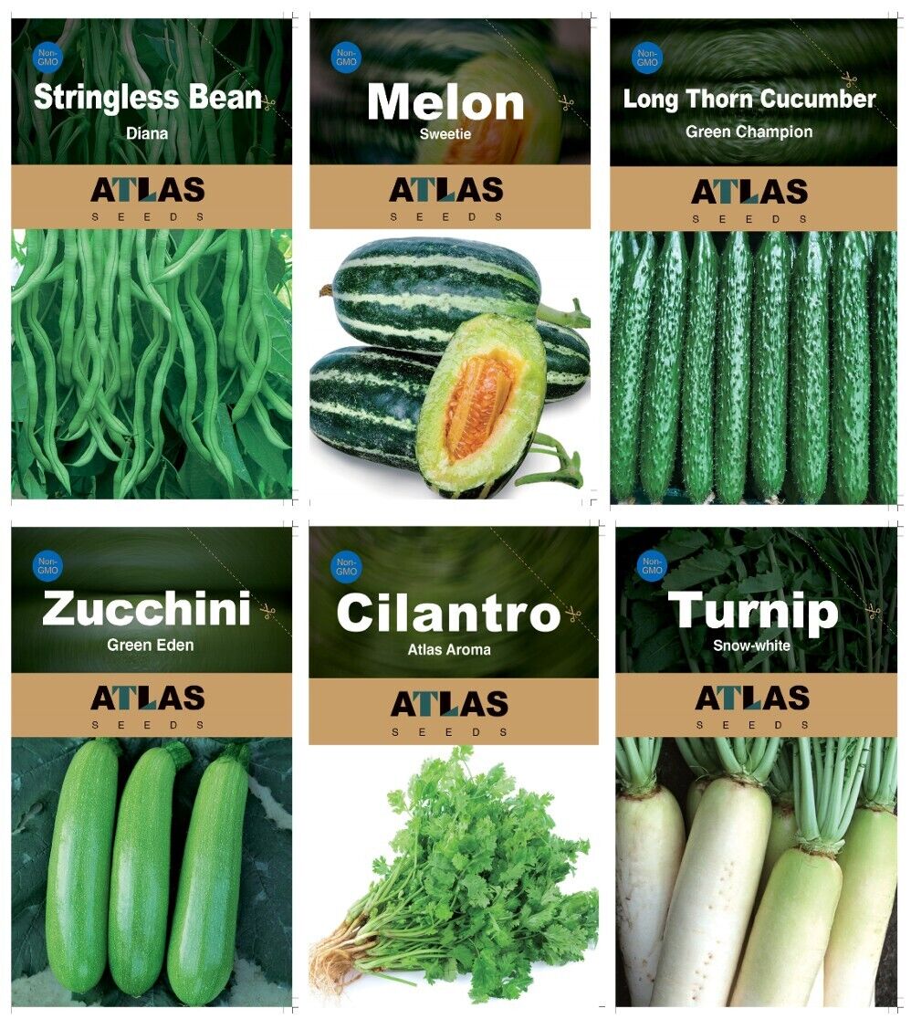 Atlas Vegetable Seeds Survival Garden Kit - Over 50,000 Seeds, 29 Varieties